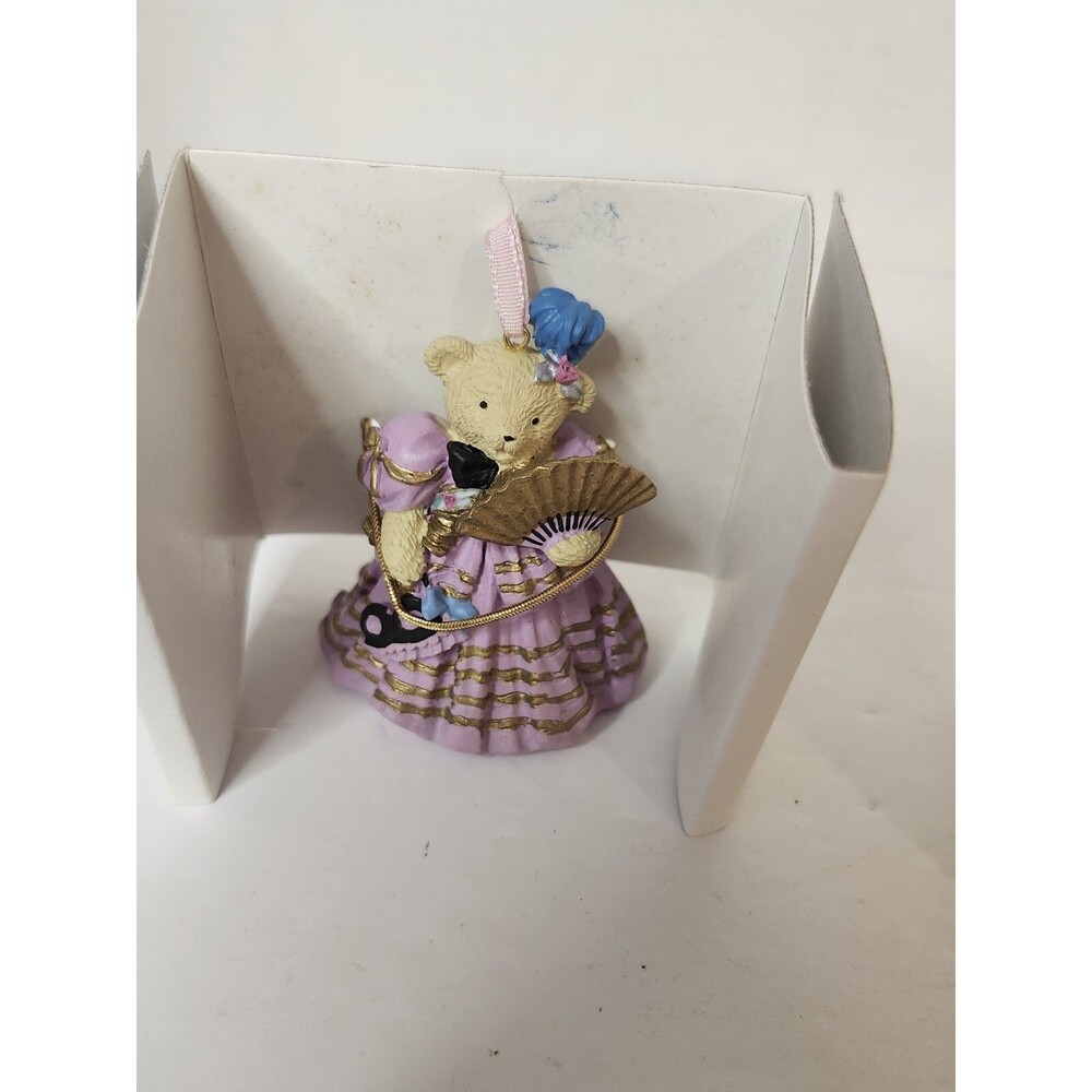 Vintage Muffy Vanderbear Muffy Bal Masque w/ Fan Christmas Ornament 1993 & Box